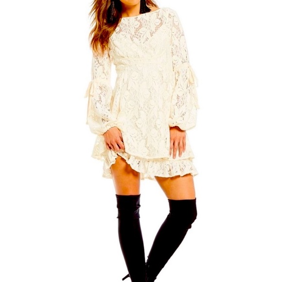 Free People Ruby Lace Dress With Satin 
